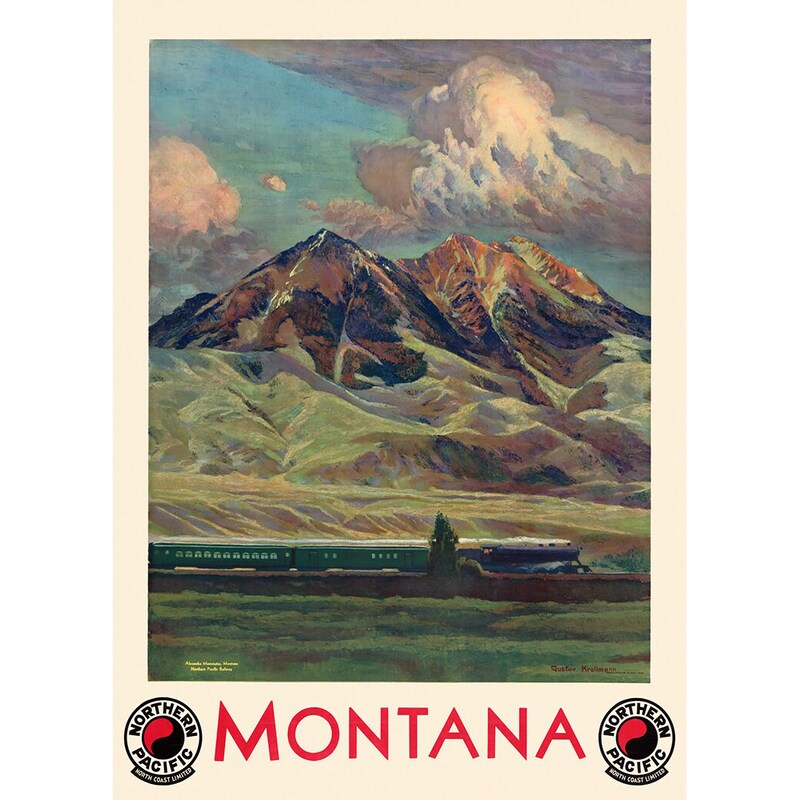 Montana - Mountains - Vintage Travel Poster Prints